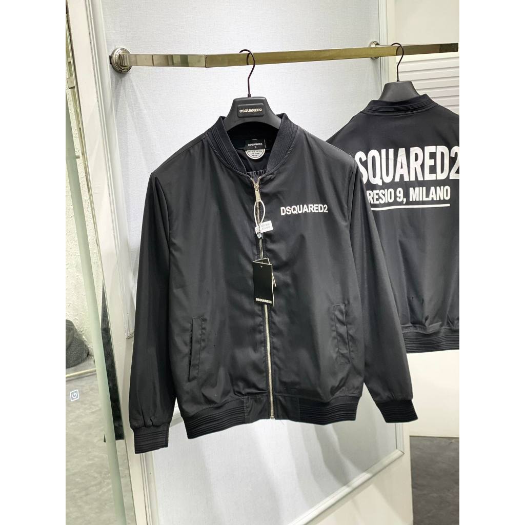 Áo Gió Nam DSQ Milano Màu Đen Thời Trang Nam Chất Liệu Gió Full Size S M L XL