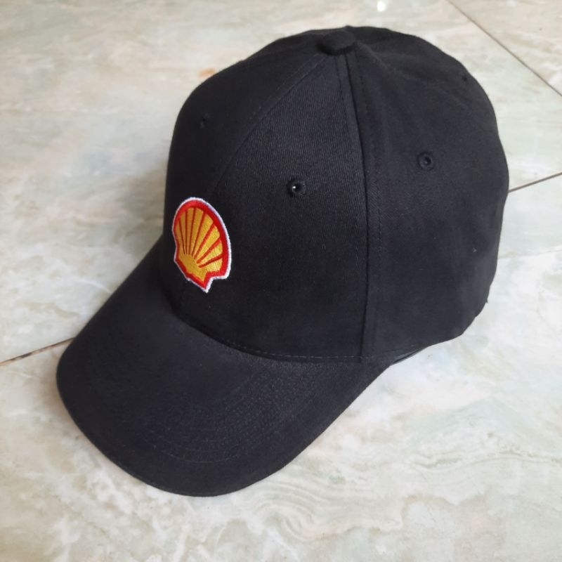 Nón kết màu đen logo dầu nhớt Shell/ Mũ lưỡi trai màu đen logo Shell