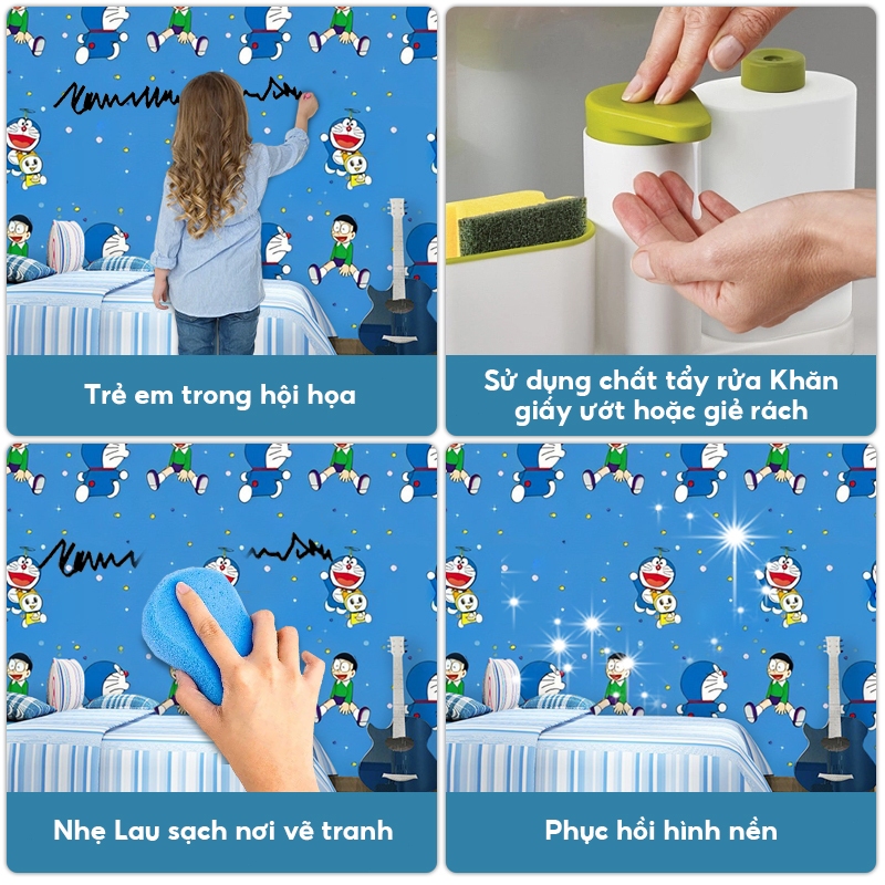 10m GIẤY DÁN TƯỜNG 1 MÀU- 10m decal dán tường màu trơn có keo sẵn