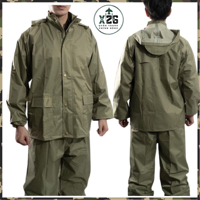 Bộ quần áo mưa bộ cao cấp loại 1, chất liệu vải dù tráng nhựa siêu bền, chống thấm nước tuyệt đối