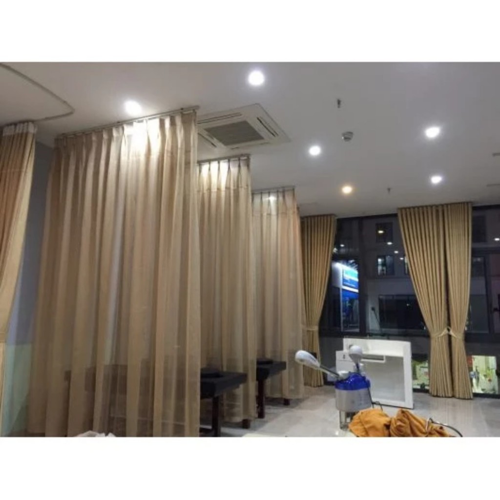 Rèm Spa ngăn giường giá rẻ , Rèm voan màu vàng tươi sáng, Rèm trang trí Spa nhiều kích thước