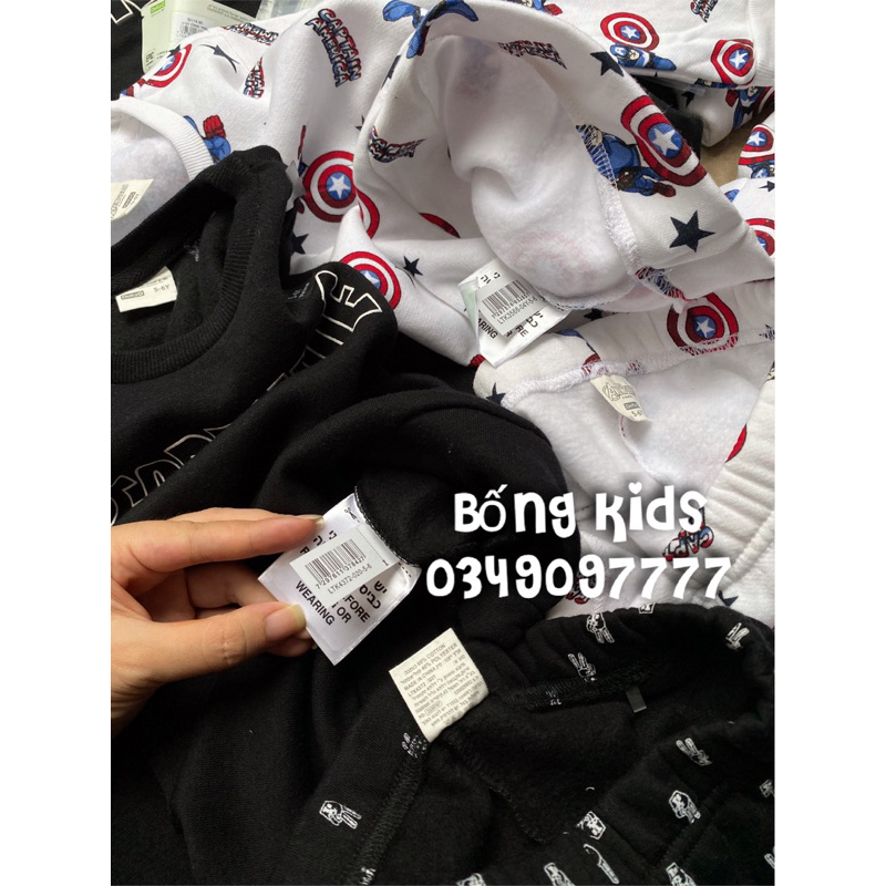 Bộ Nỉ Bé Trai In Hình Delta