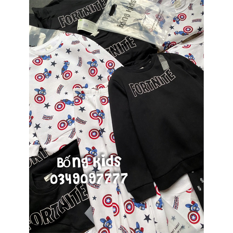 Bộ Nỉ Bé Trai In Hình Delta