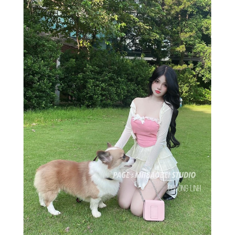 Set váy áo ba món dạo chơi siêu xinh hách tuổi