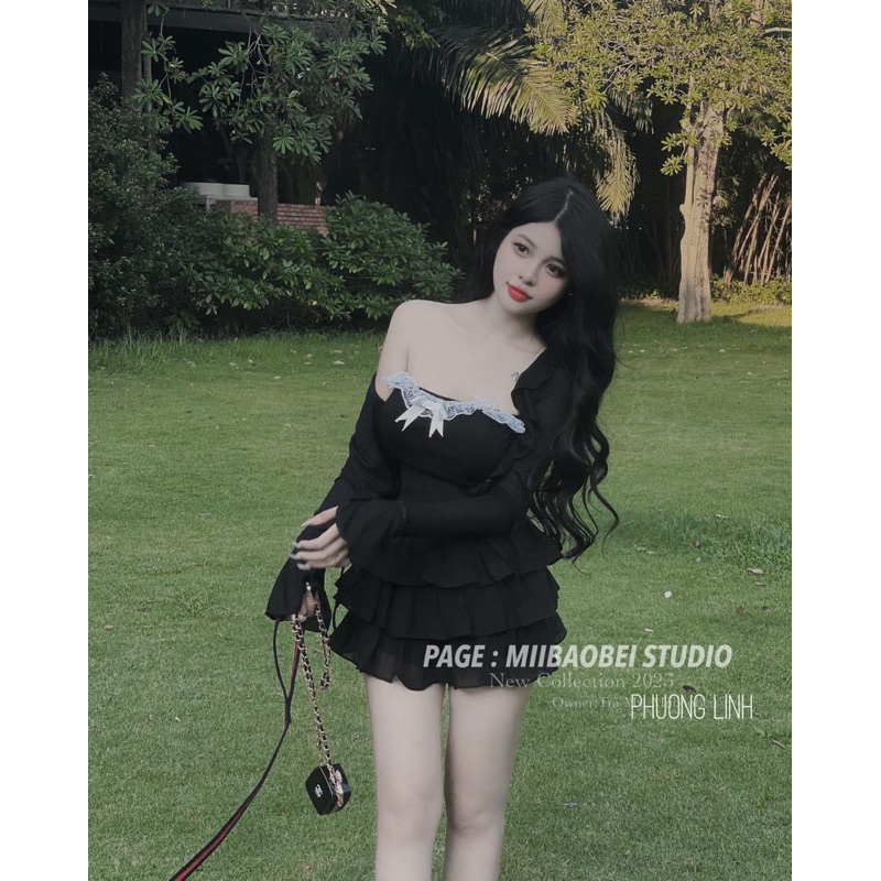 Set váy áo ba món dạo chơi siêu xinh hách tuổi