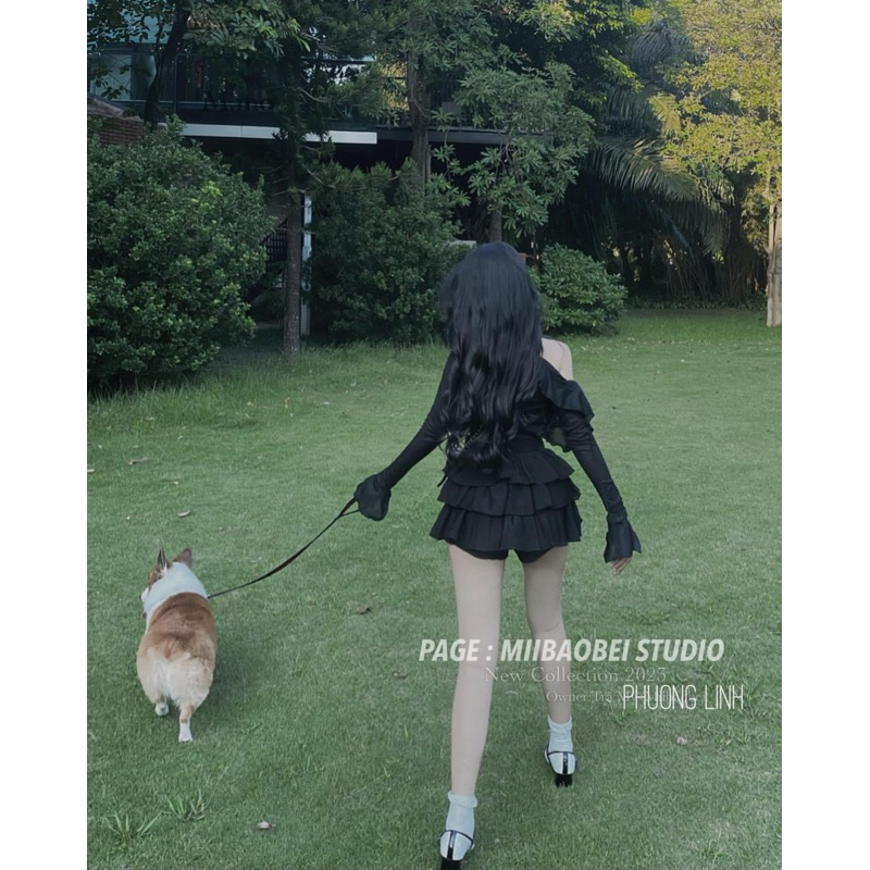 Set váy áo ba món dạo chơi siêu xinh hách tuổi