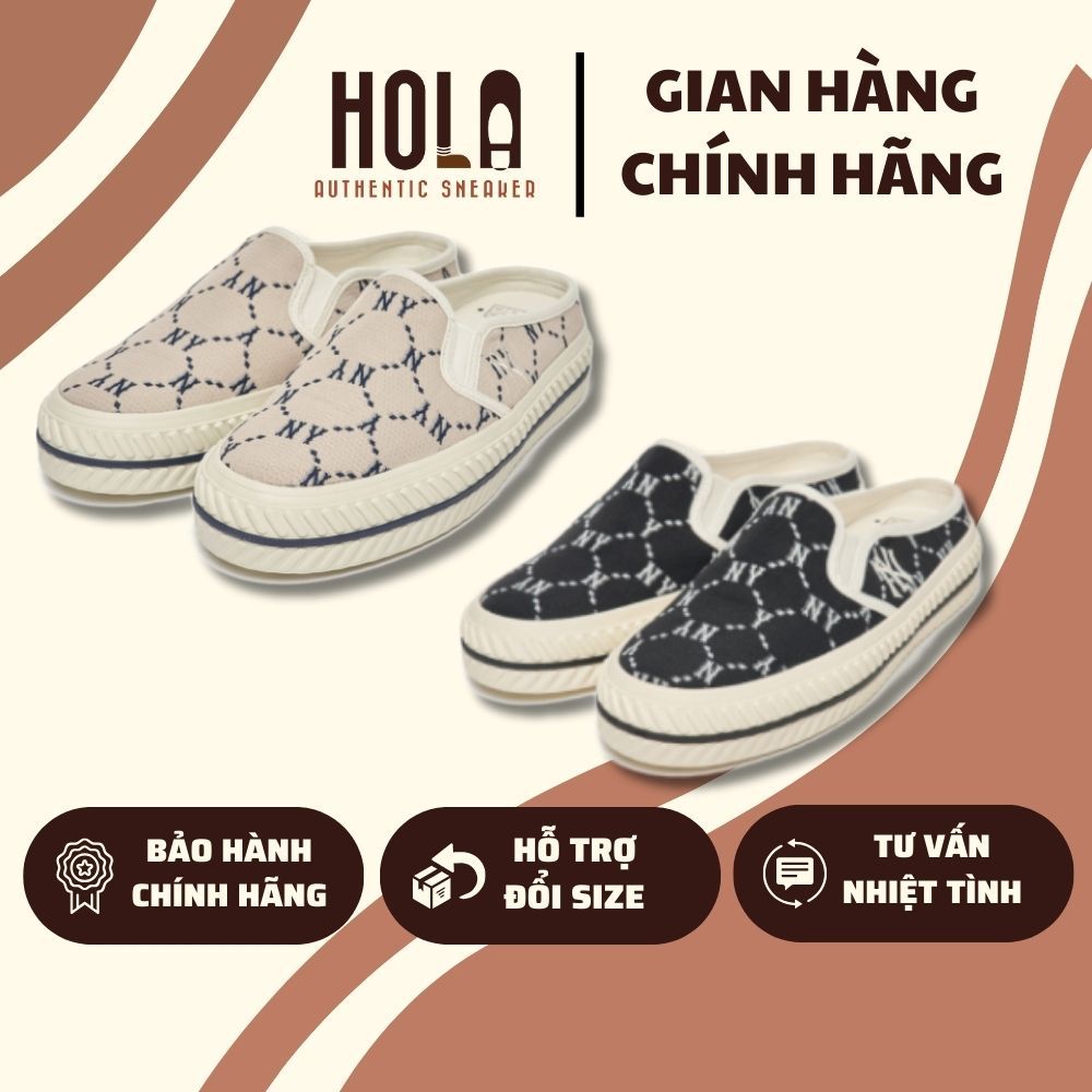 Giày MLB chính hãng, giày Mule Dia Monogram dáng slip on dễ đi dễ xỏ tiện lợi thoải mái