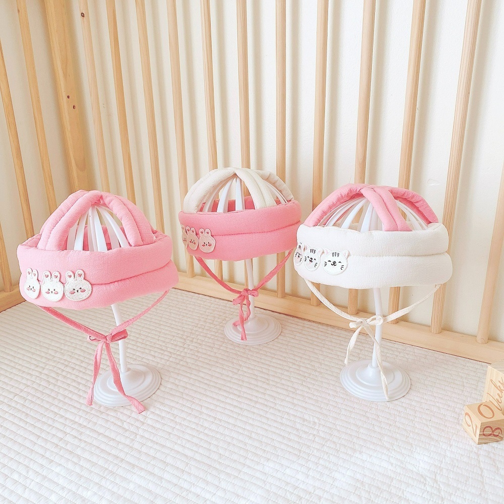 Mũ bảo vệ đầu cho bé Monona tập đi, tập bò chống va đập mạnh có quai dán siêu dính