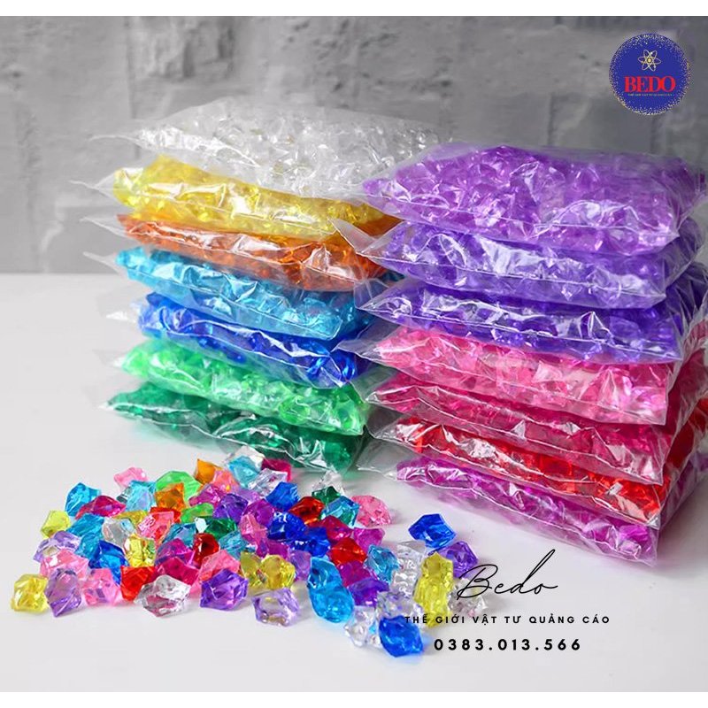 Hạt nhựa giả đá, hạt nhựa arcrylic làm chữ nổi, phòng hát karaoke, trang trí mặt bàn, hạt acrylic xuyên sáng đa sắc