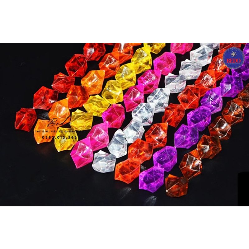 Hạt nhựa giả đá, hạt nhựa arcrylic làm chữ nổi, phòng hát karaoke, trang trí mặt bàn, hạt acrylic xuyên sáng đa sắc