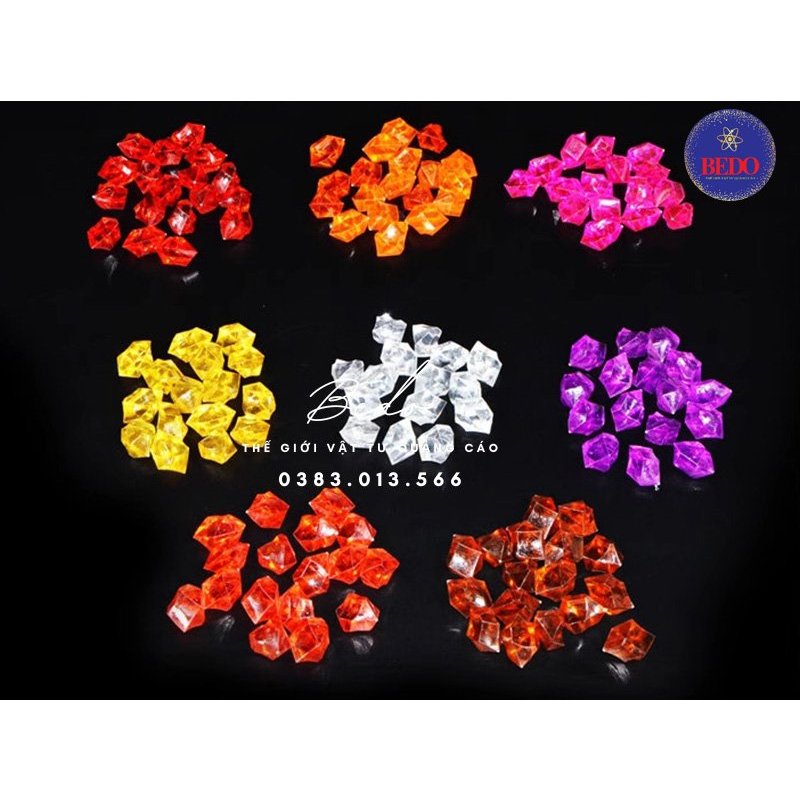 Hạt nhựa giả đá, hạt nhựa arcrylic làm chữ nổi, phòng hát karaoke, trang trí mặt bàn, hạt acrylic xuyên sáng đa sắc