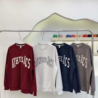 Áo sweater Top Trend thu đông 2023 cao cấp, form suông rộng chữ thêu, chất nỉ tăm siêu đẹp