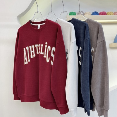 Áo sweater Top Trend thu đông 2023 cao cấp, form suông rộng chữ thêu, chất nỉ tăm siêu đẹp