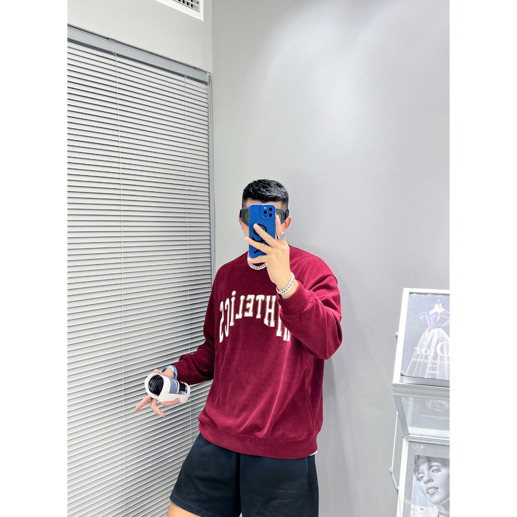 Áo sweater Top Trend thu đông 2023 cao cấp, form suông rộng chữ thêu, chất nỉ tăm siêu đẹp