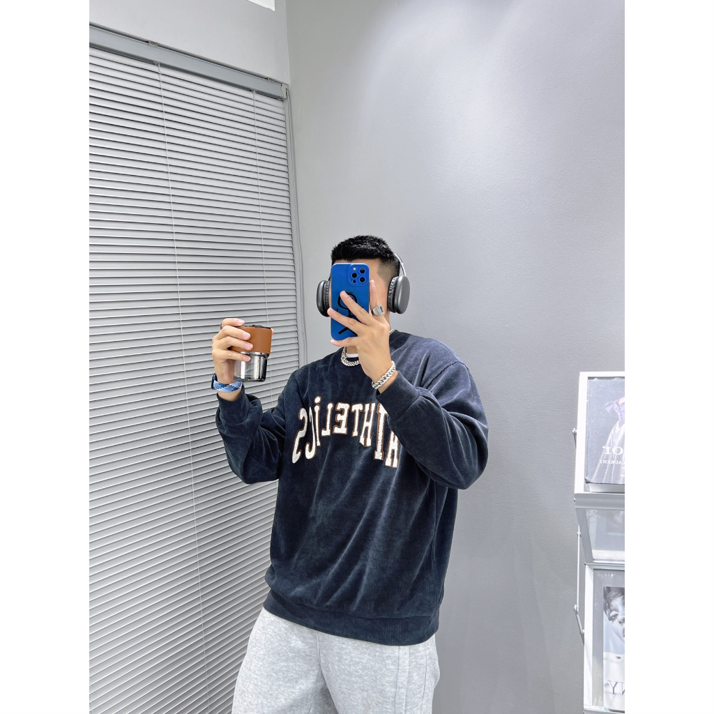 Áo sweater Top Trend thu đông 2023 cao cấp, form suông rộng chữ thêu, chất nỉ tăm siêu đẹp