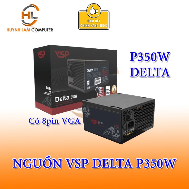 Nguồn máy tính VSP 350W Delta P350W ATX có 8pin (6+2) VGA - Hàng chính hãng