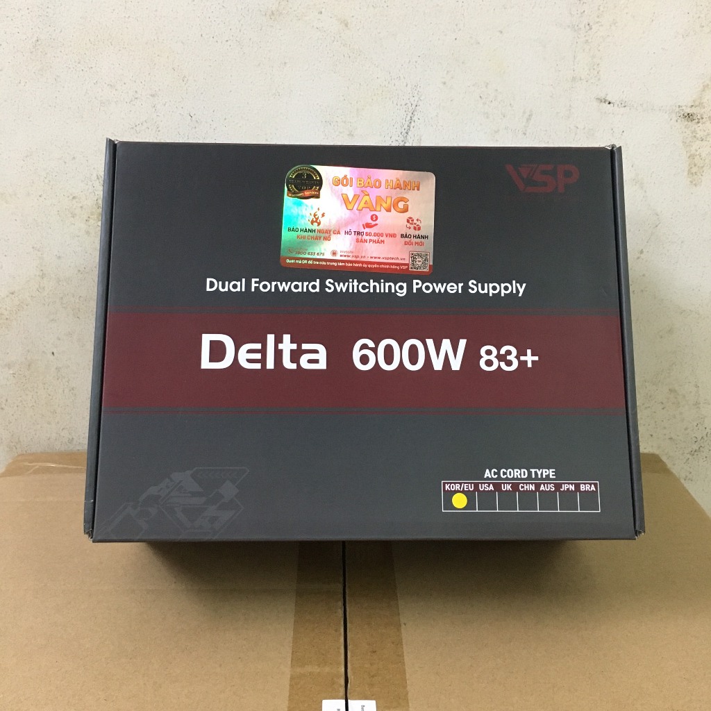 Nguồn máy tính VSP 600W Delta P600W ATX 83 Plus - Hàng chính hãng