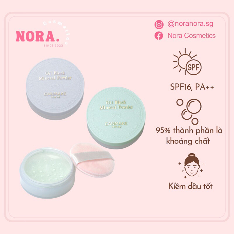 Phấn Phủ Kiềm Dầu Canmake Oil Block Mineral Powder Nhật Bản