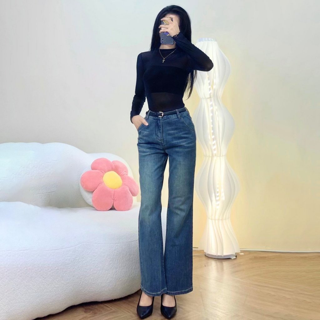 Áo lưới kiểu tay dài kèm áo lót, phong cách xuyên thấu gợi cảm 892 FIORI STORE