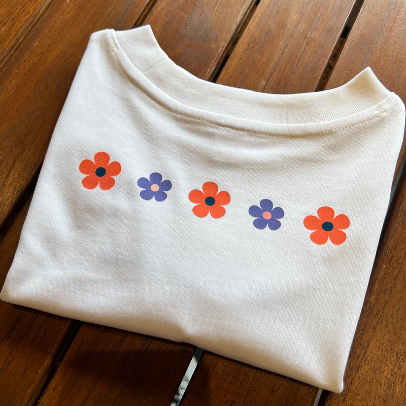 F04 Áo thun Baby Tee FLOWERI cotton, basic, freesize in hình  xinh xắn dễ thương