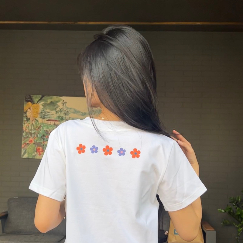 F04 Áo thun Baby Tee FLOWERI cotton, basic, freesize in hình  xinh xắn dễ thương