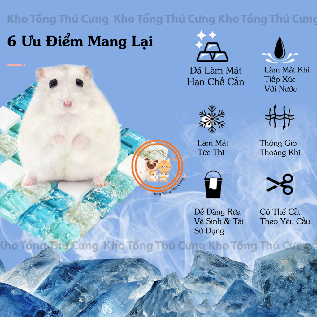 Thảm đá Mooi làm mát,tản nhiệt cho chuột hamster mini,bear,thoáng khí,giúp các bé ngủ ngon,hạn chế nóng mùa hè,trời nóng