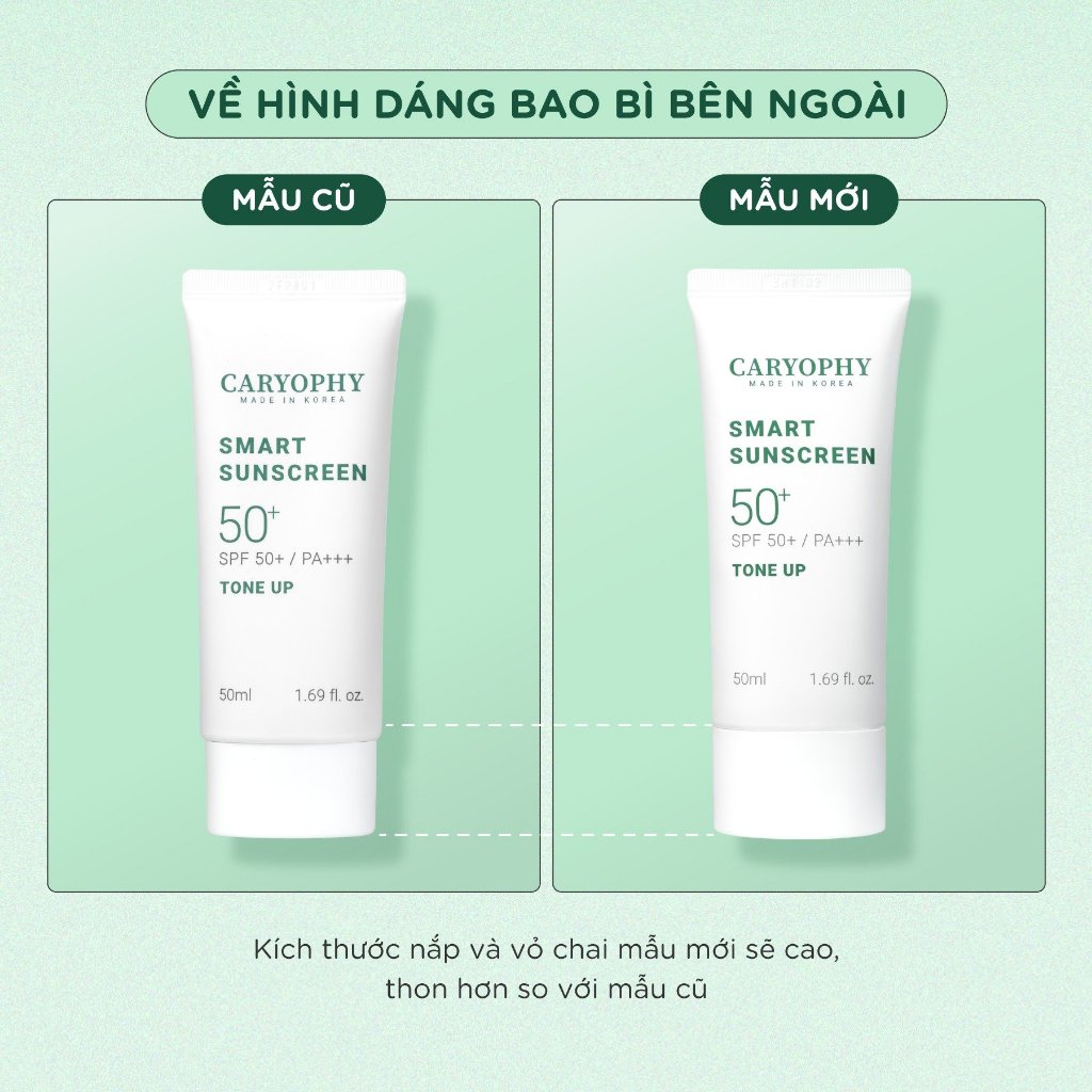 Kem Chống Nắng Nâng Tone Caryophy Smart Sunscreen SPF50+ PA+++