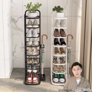 Giá để giày sắt phong cách Châu Âu, tủ giày nhiều tầng gia đình tiết kiệm có thùng đựng ô