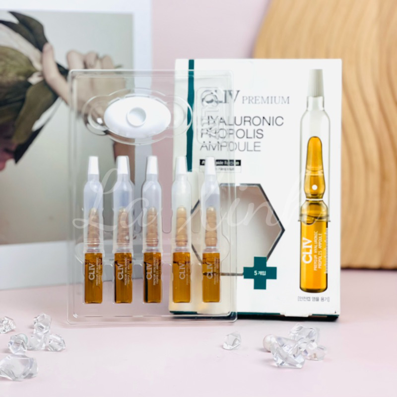 Tinh chất cấp nước phục hồi da chiết xuất keo ong CLIV PREMIUM HYALURONIC PROPOLIS AMPOULE