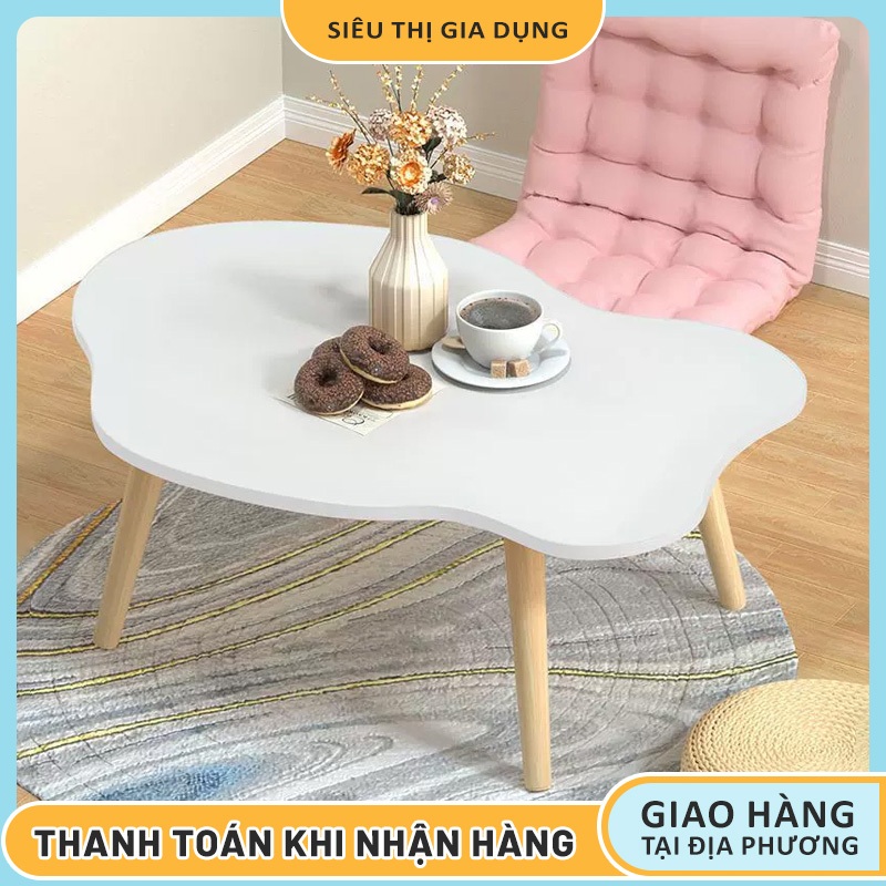 Bàn Trà Sofa Bàn Decor Hình Đám Mây 1/2 Tầng Chất Liệu Gỗ Cao Cấp Phong Cách Hàn Quốc Thích Hợp Mọi Không Gian