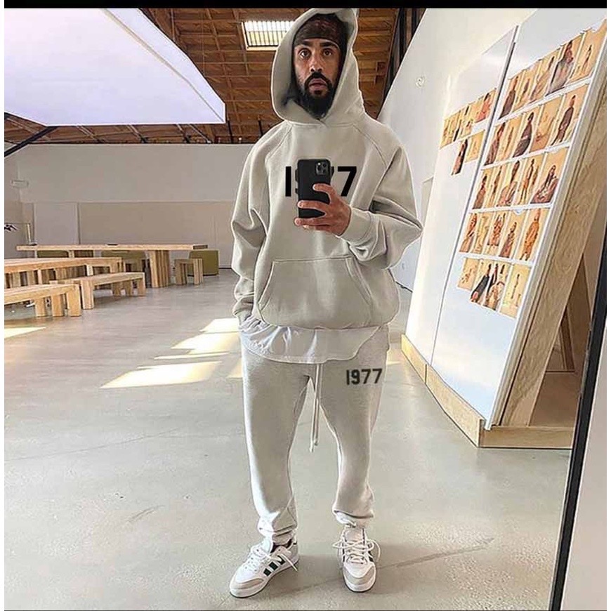 Bộ hoodie thu đông in chữ 1977 nam nữ, chất nỉ tàu dầy dặn không xù , mũ 2 lớp, thời trang nhimstore999