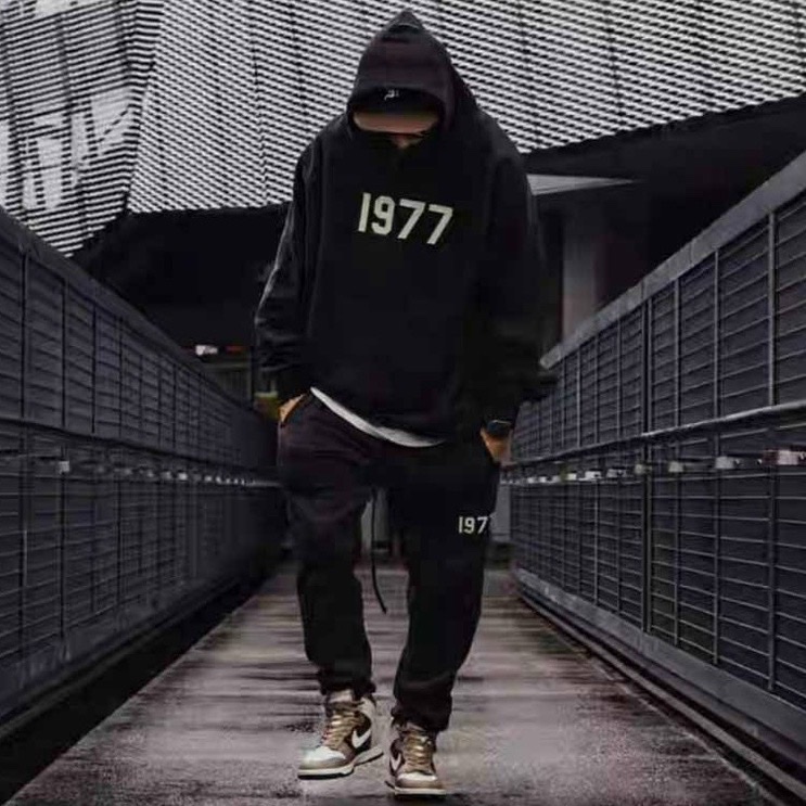 Bộ hoodie thu đông in chữ 1977 nam nữ, chất nỉ tàu dầy dặn không xù , mũ 2 lớp, thời trang nhimstore999