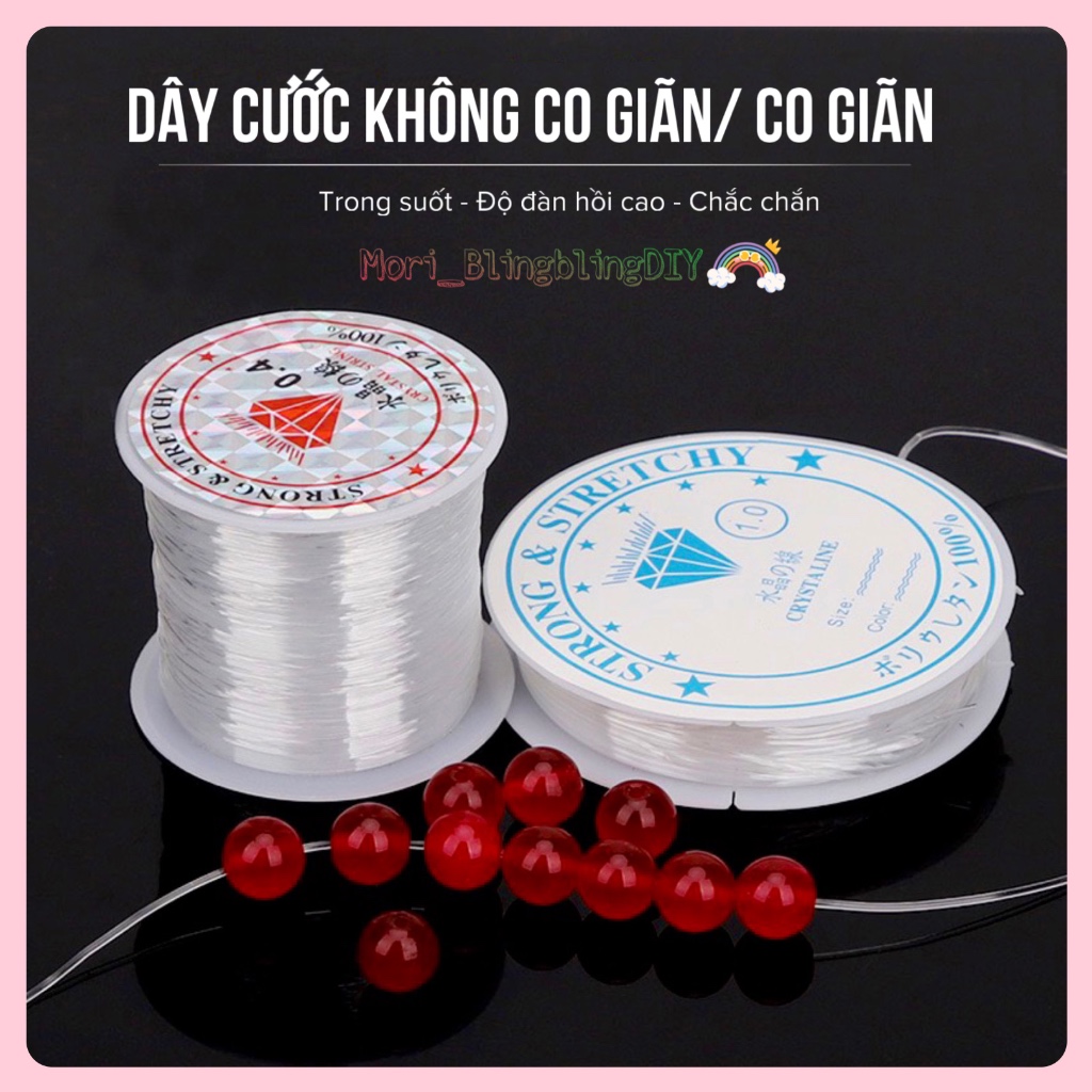 Dây Cước Không Co Giãn Nhiều Kích Thước Trong Suốt Xỏ Vòng