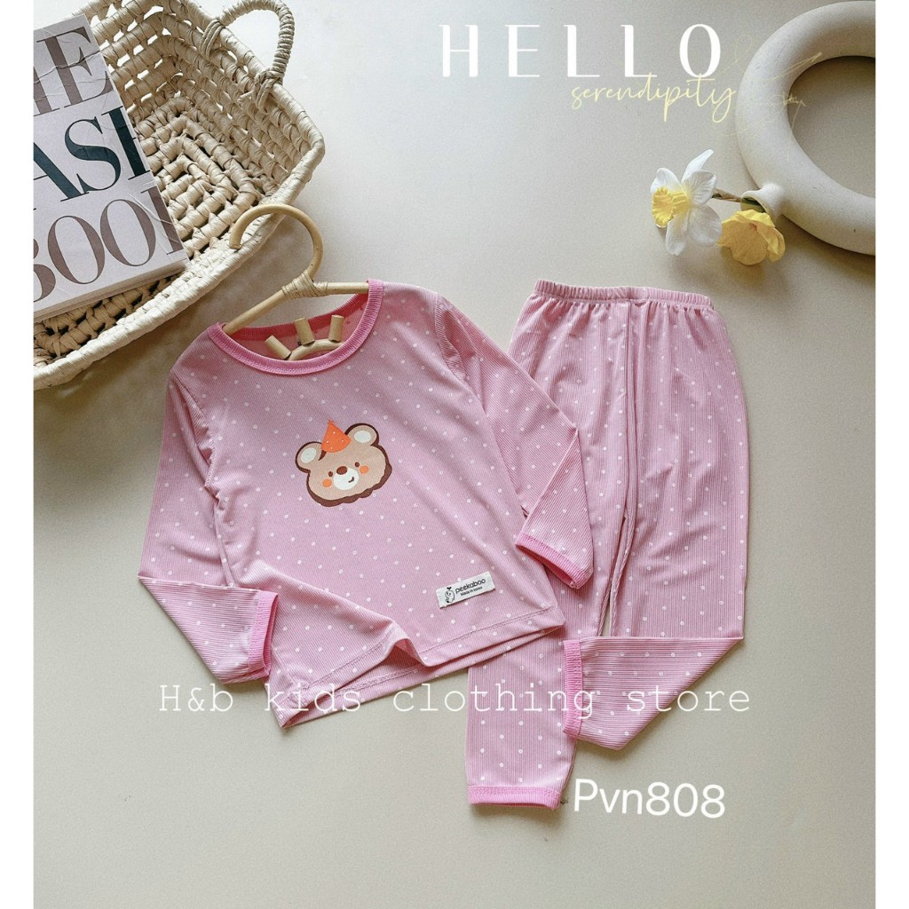 Bộ Quần Áo Thu Đông, Mặc Điều Hòa, chất thun tăm mềm mịn, co giãn cho bé gái BD84