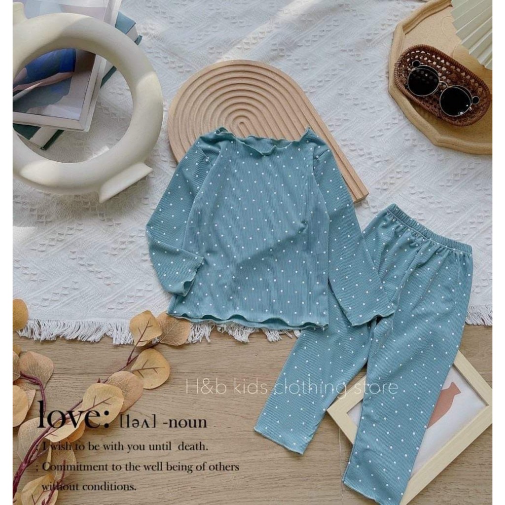 Bộ Quần Áo Thu Đông, Mặc Điều Hòa, chất thun tăm mềm mịn, co giãn cho bé gái BD84