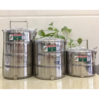 Camen inox đựng cơm 2 ngăn, 3 ngăn, 4 ngăn đk 16 cm