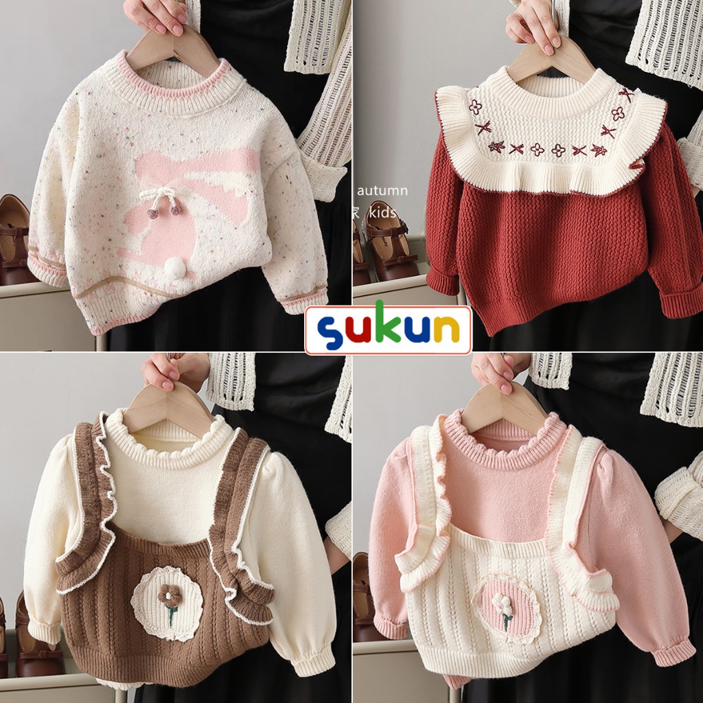 Áo len cho bé gái siêu đẹp hàng Quảng Châu Sukun shop - Áo len bé gái loại đẹp Kunkids