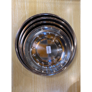 Đĩa tròn inox lòng sâu size 20-22-24-26-28cm