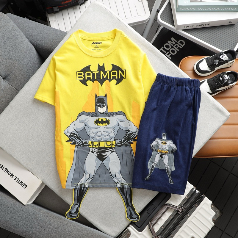 Đồ bộ thun cotton bé trai vnxk-set tay ngắn áokèm quần