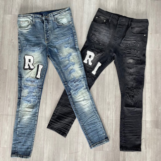 Quần jean amiri chũe đùi thêu,quần bò amiri 4 Cúc Bản Cao Cấp Fom Dáng Slimfit Ống Côn Chân
