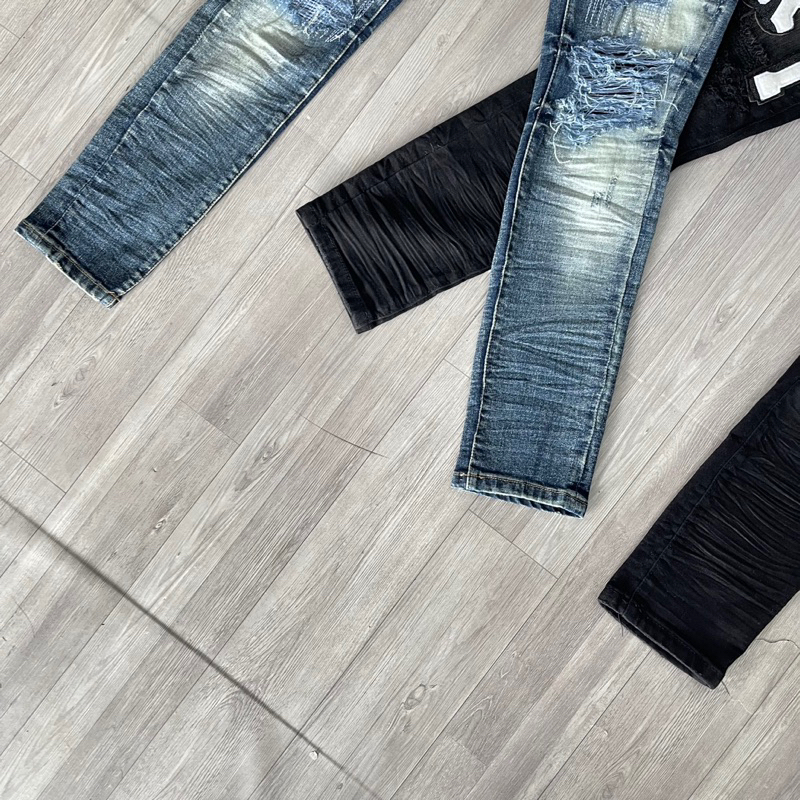 Quần jean amiri chũe đùi thêu,quần bò amiri 4 Cúc Bản Cao Cấp Fom Dáng Slimfit Ống Côn Chân