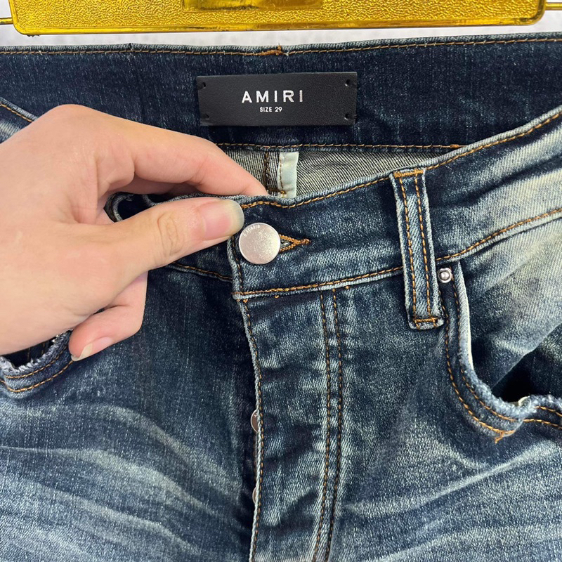 Quần jean amiri chũe đùi thêu,quần bò amiri 4 Cúc Bản Cao Cấp Fom Dáng Slimfit Ống Côn Chân