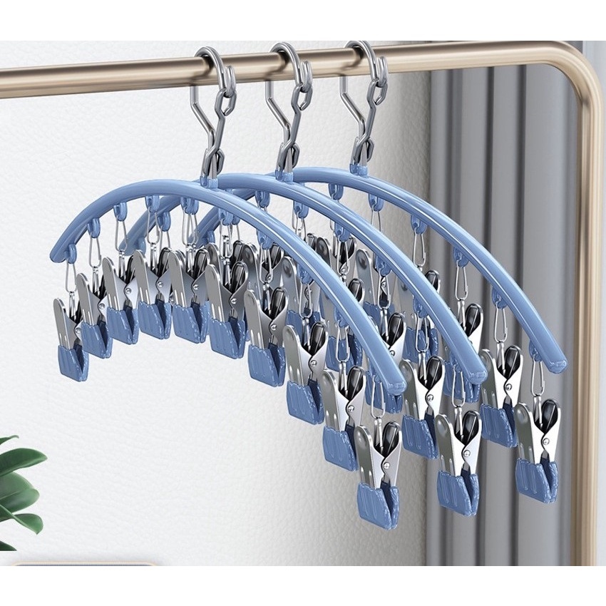 Móc treo đồ lót, tất vớ AMOS có khóa chống gió, chống trượt với 10 bộ ghim giữ