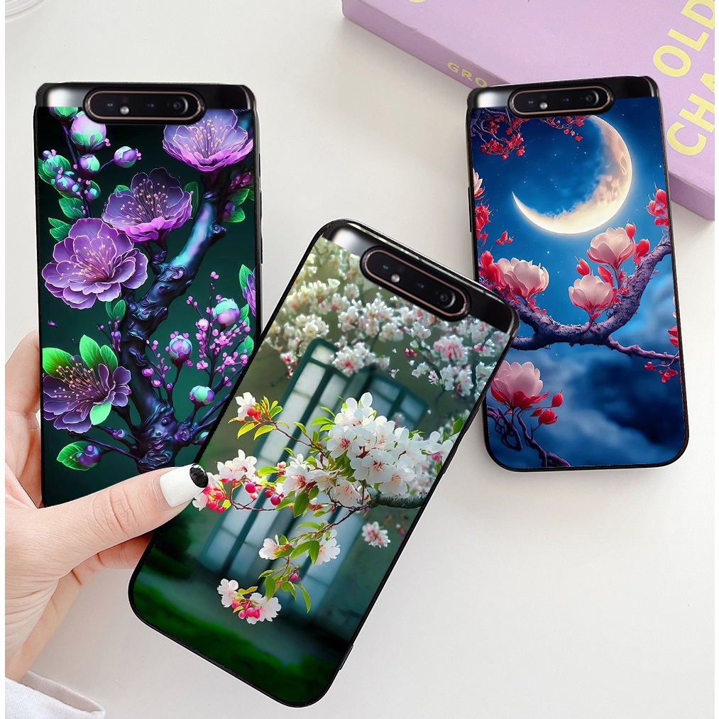 Ốp lưng Samsung a80 in hình hoa cho ốp xinh đẹp
