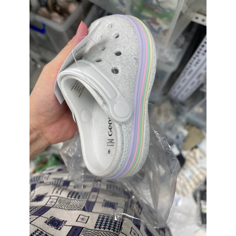 Dép sục sandal clog siêu nhẹ hồng unicorn/minnie trắng George _authentic UK