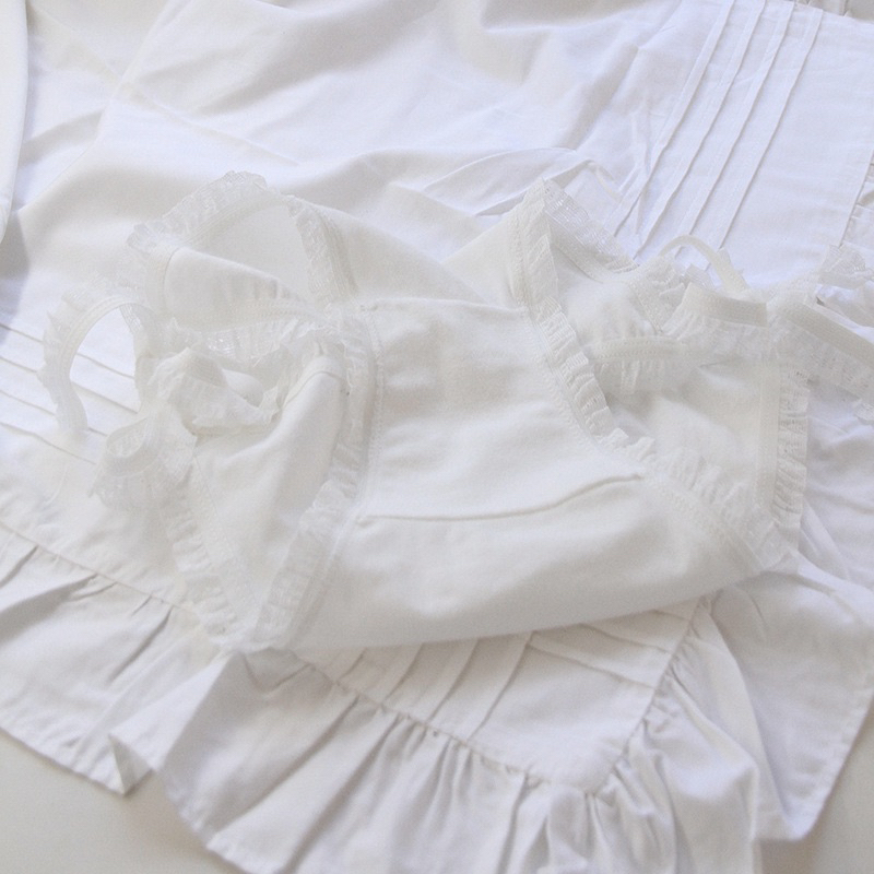 Quần lót cotton phối viền ren cột dây hai bên cho nữ M021