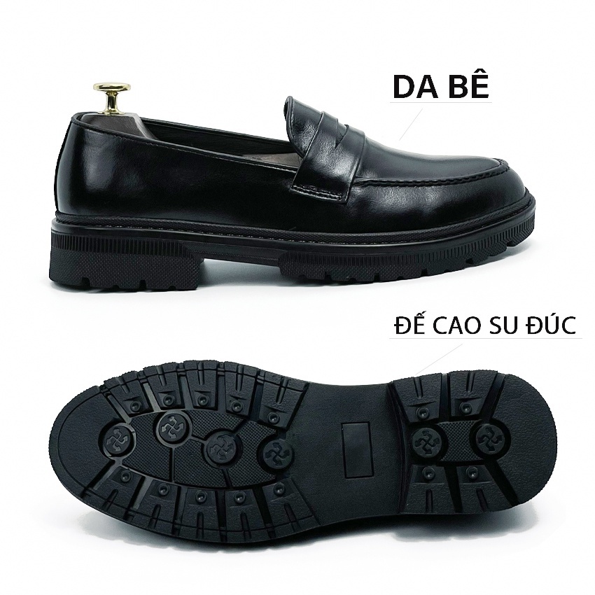 G19 Giày lười da nam đế cao  da bò thật bảo hành 12 tháng kiểu dáng năng động