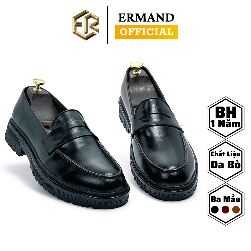 G19 Giày lười da nam đế cao  da bò thật bảo hành 12 tháng kiểu dáng năng động