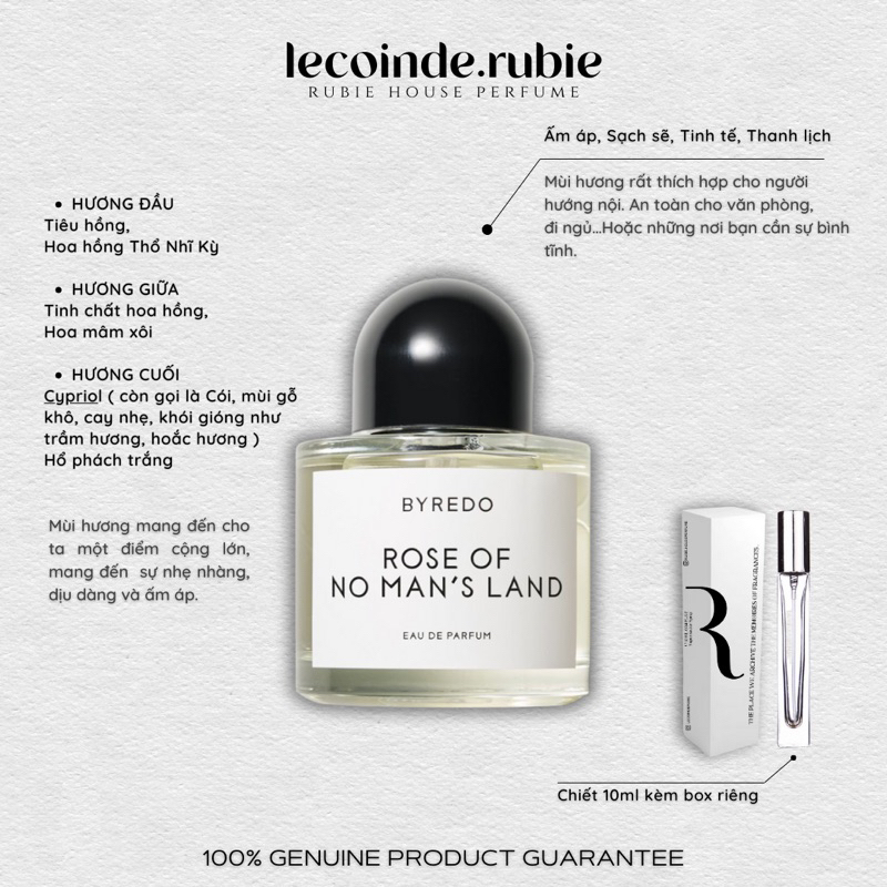 ROSE OF NO MAN’s LAND • Eau de Parfum - 10ML Nước Hoa Chính Hãng