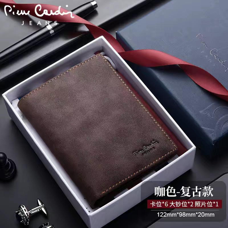 Ví nam gập da bò thật Pierre Cardin chất lượng cao, bền